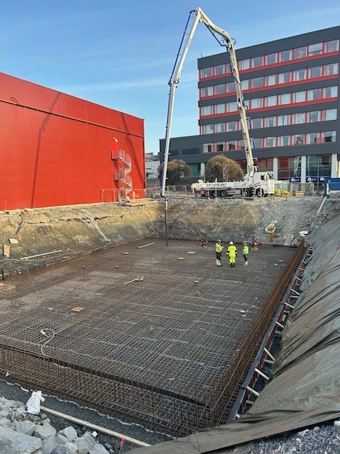 Betongarbeider på Triaden, Lørenskog